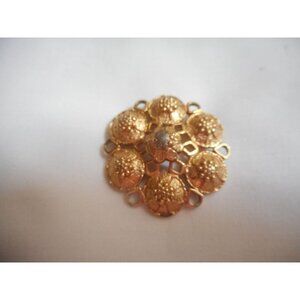 Vintage Sarah Coventry Estate Costume Brooch Pin Pendant Gold floral look